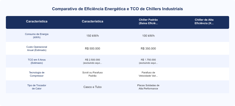 Eficiência Energética de Chiller: Impacto Direto no TCO Industrial