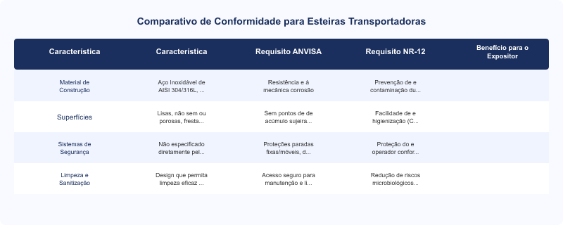 Esteiras Transportadoras: Normas ANVISA e NR-12 para Fispal