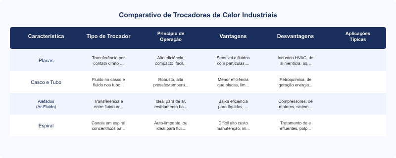 Trocadores de Calor: Tipos, Aplicações e Eficiência Industrial